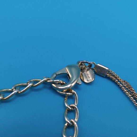 Chico's Faux Pearl Necklace, Four Strands, Gold Silver Rhinestone Beads, 20 Inch - Picture 5 of 8